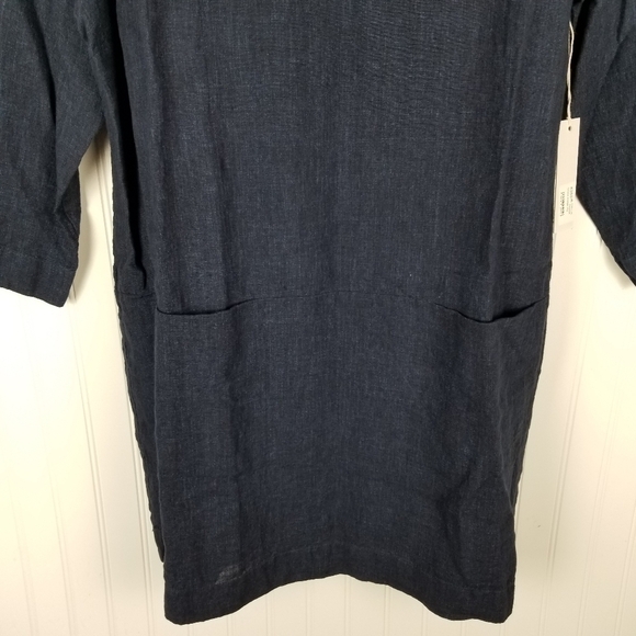 Studio 412 Womens Blue Linen Long Sleeve Dress Size XL Quiet Luxury Minimalist - Picture 9 of 12